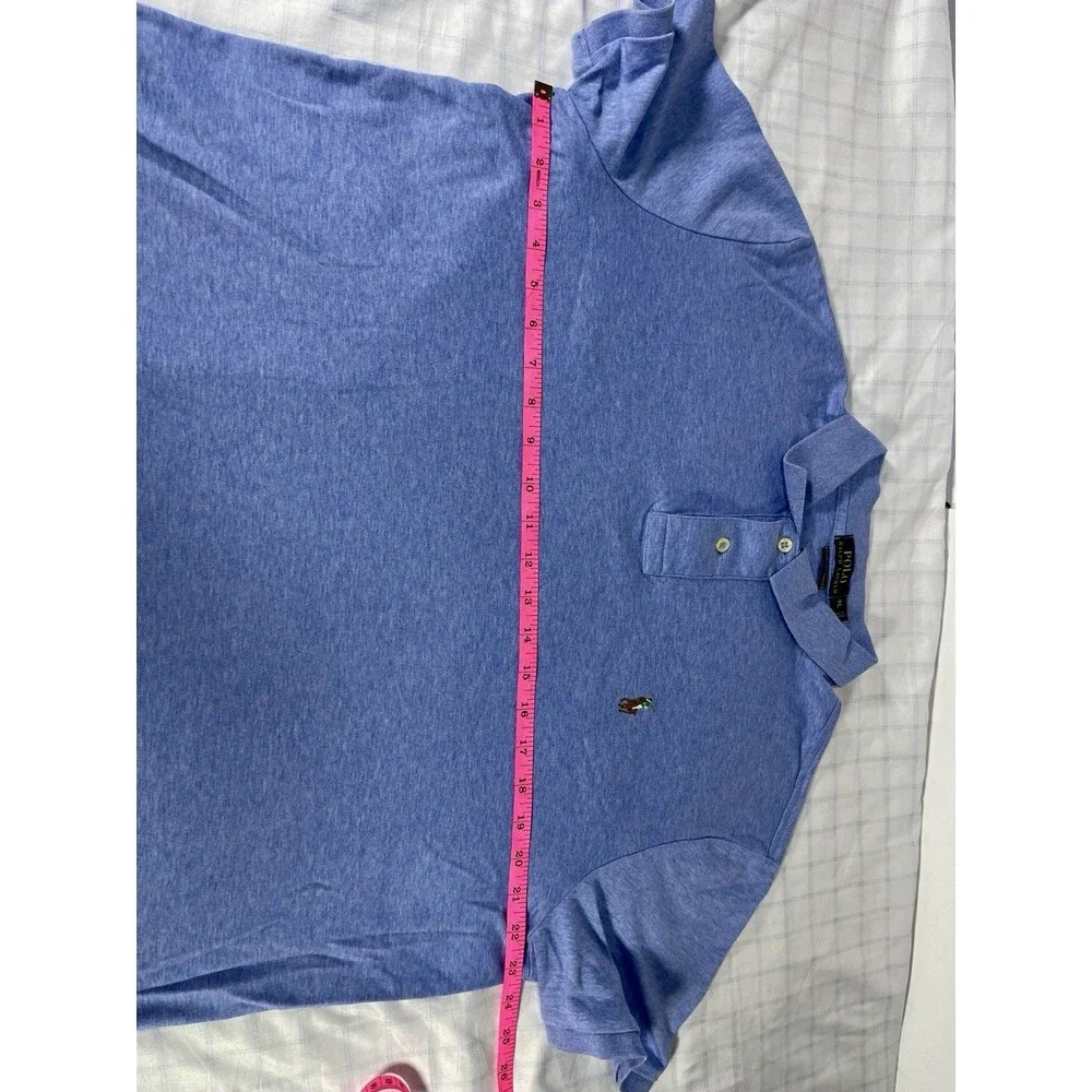 Polo Ralph Lauren Shirt XL Blue Pima Soft Touch Short Sleeve Cotton Polo Mens